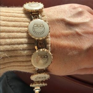 Vintage Owl linked chain/charm bracelet.